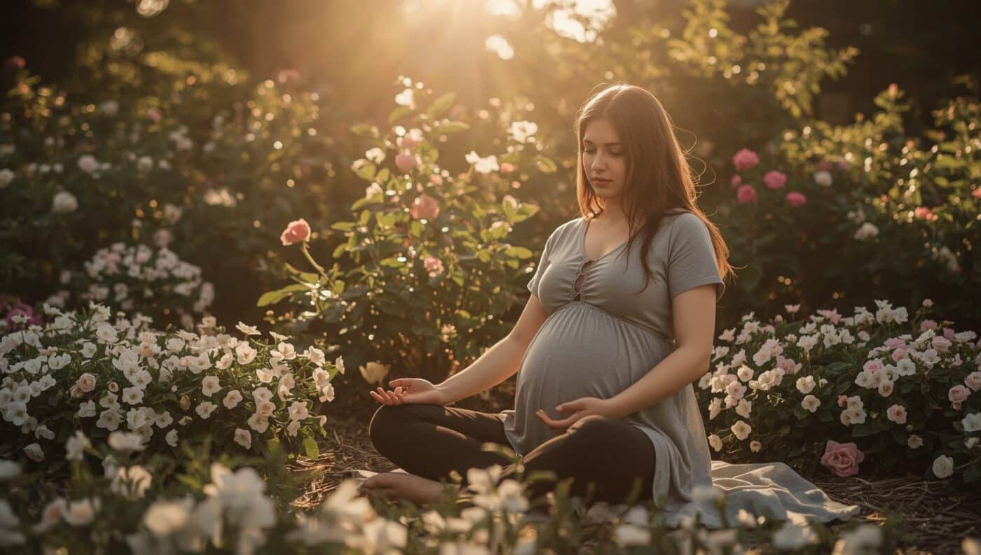 Frau meditiert für Kinderwunsch mit RTT Rapid Transformational Therapy um unbewusste Blockaden beim Babywunsch zu lösen