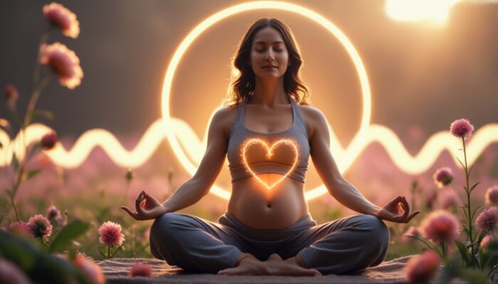 Frau in Meditation für RTT Kinderwunsch Mentaltraining zur Unterstützung beim schwanger werden